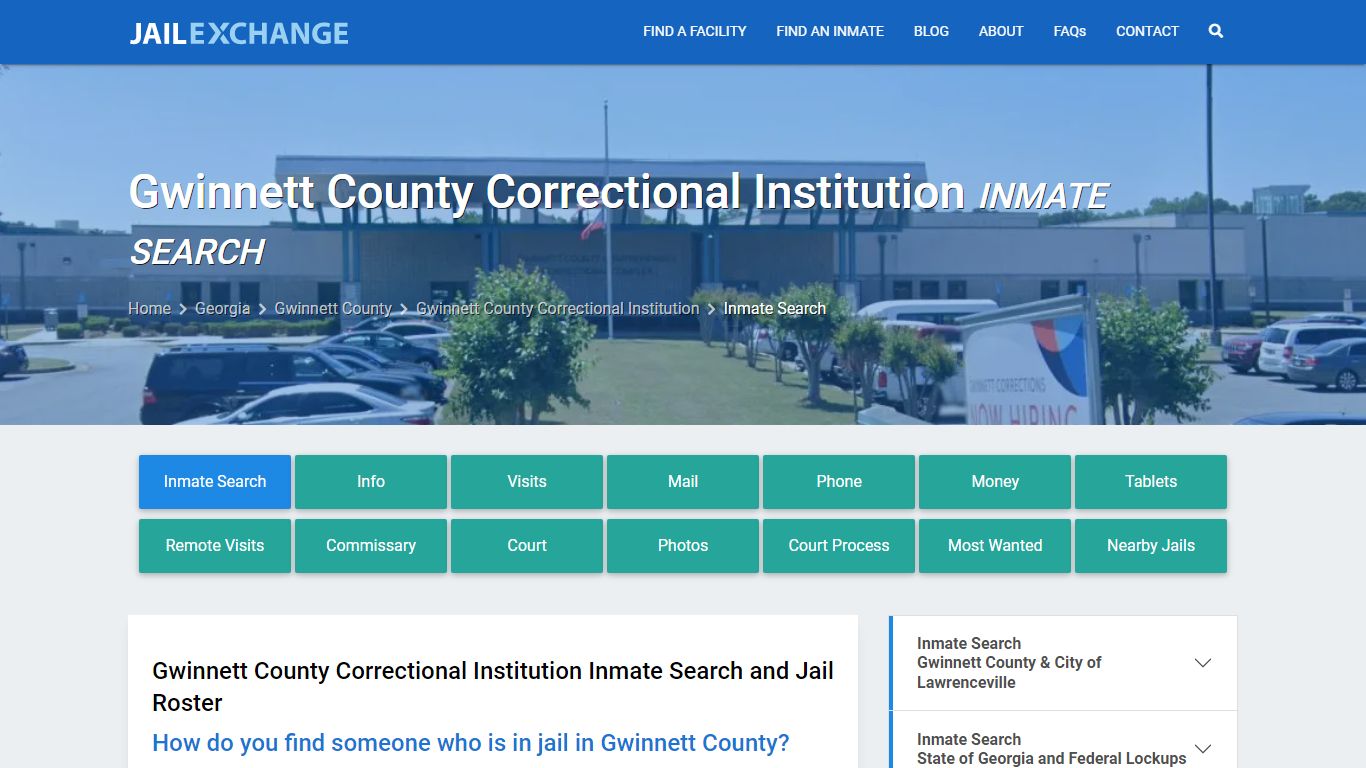 Gwinnett County Correctional Institution Inmate Search - Jail Exchange